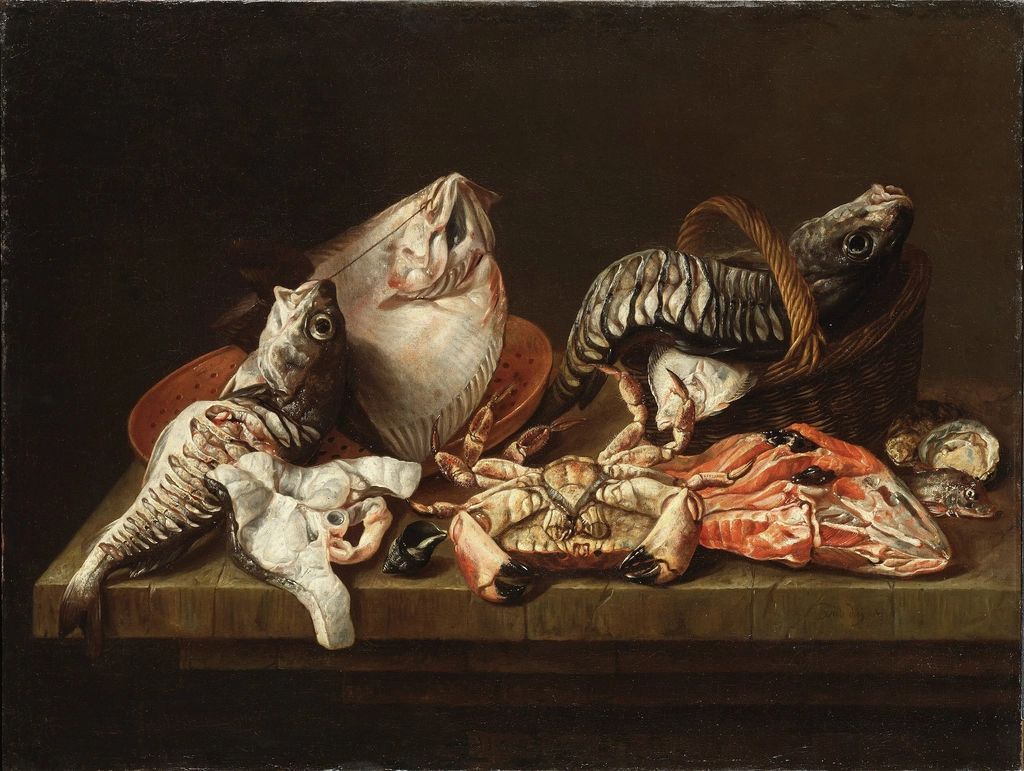A seafood dish plated and ready to serve